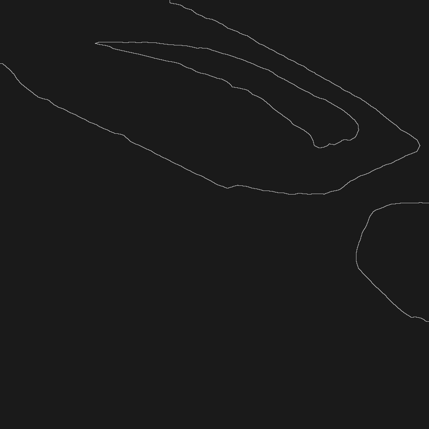 A 10-foot-interval contour map of flat river-bottom ground showing only three contour lines — reads as featureless